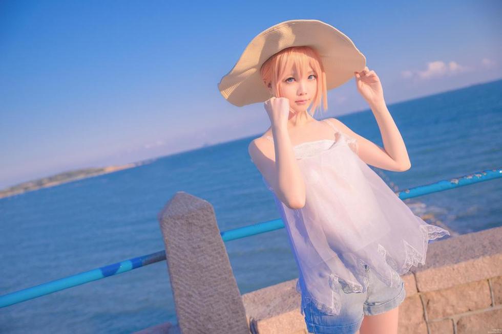 粉蓝色甜美lolita风，星之迟迟免费cos照片大更新